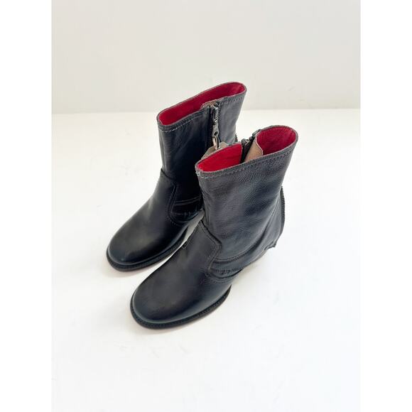 NWT Bed Stu Iris Ankle Boot Black Heeled Leather 6 - Picture 4 of 5